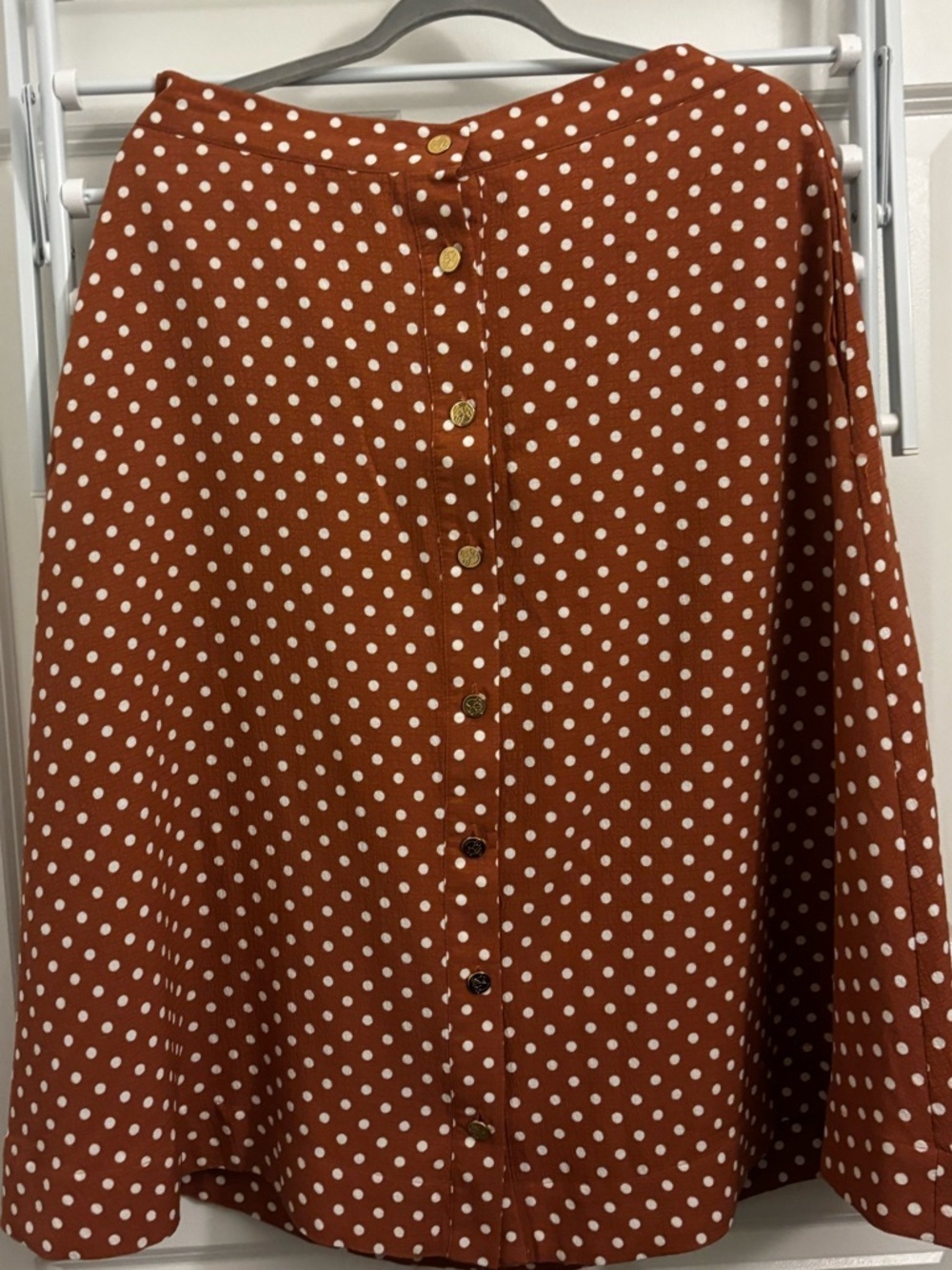 Draper James Rust Brown Polka Dot Skirt